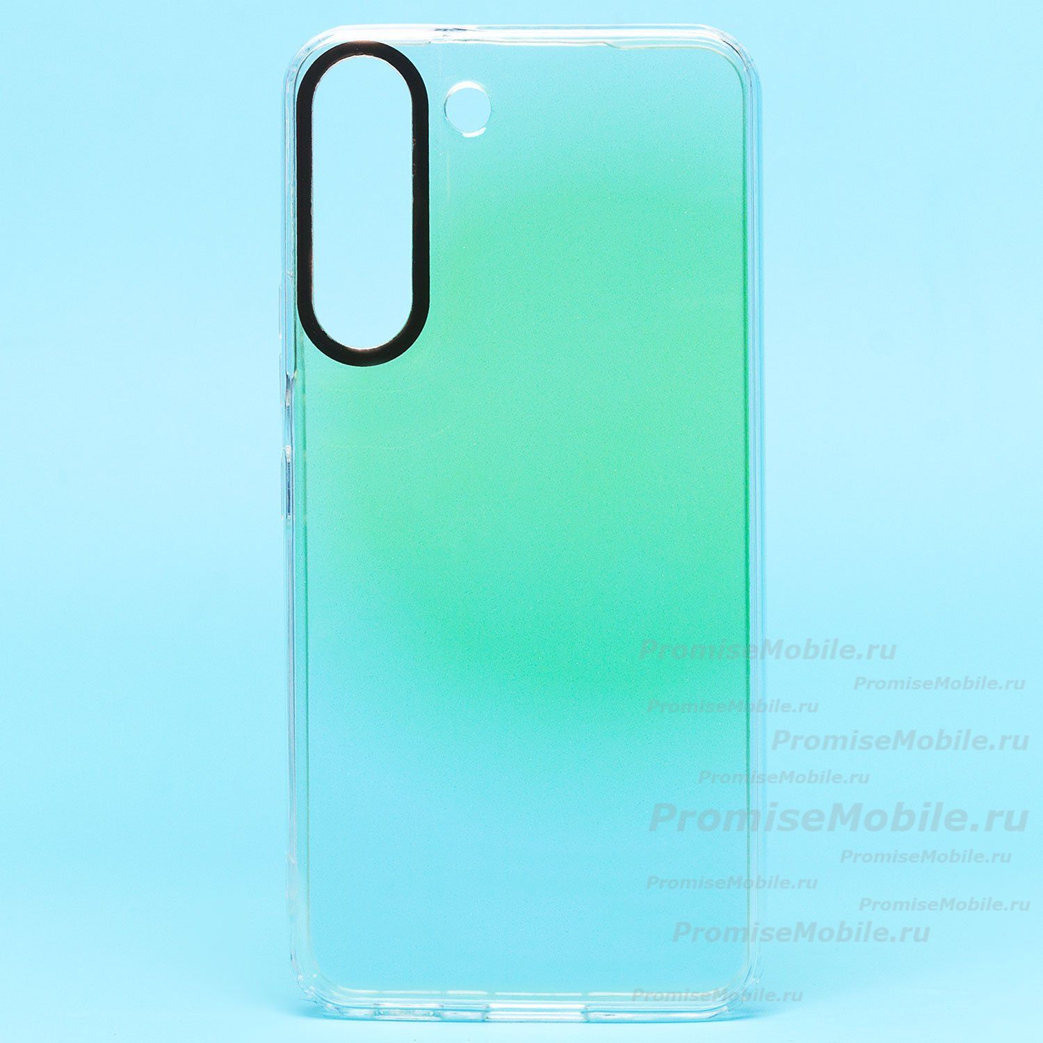 Чехол для Samsung SM-S901B (Galaxy S22) пластиковый с силиконовым бортиком (рис. 064) <зеленый> ― 
