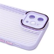 Чехол для Apple iPhone 11 Pro пластиковый вставка под карбон <светло-фиолетовый>