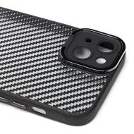 Чехол для Apple iPhone 14 Plus пластиковый вставка под карбон <черный>