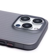 Чехол для Apple iPhone 15 Pro пластиковый рифленый <серый>