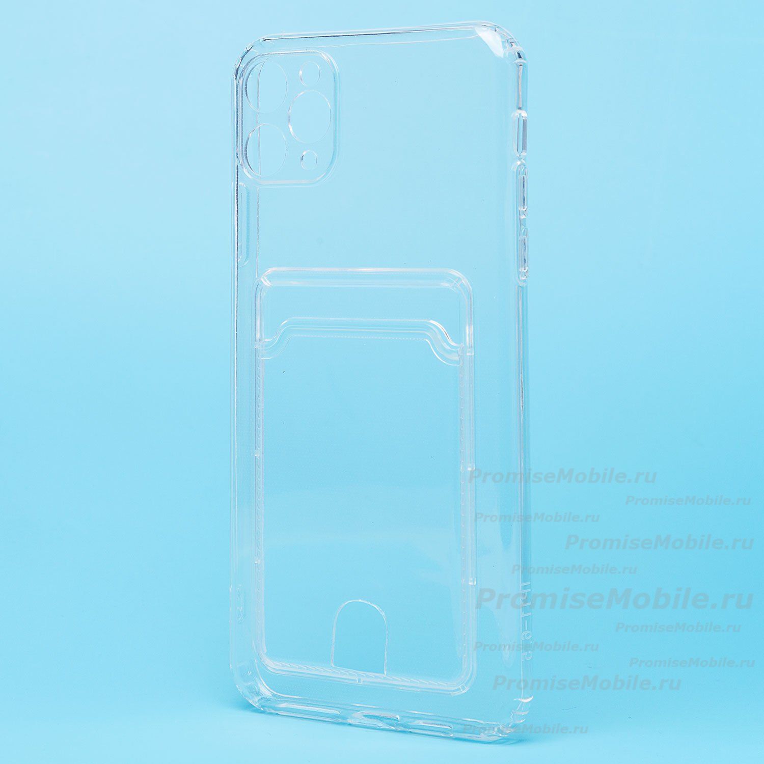 Чехол для Apple iPhone 11 Pro Max силиконовый с картхолдером №2 <прозрачный> ― 