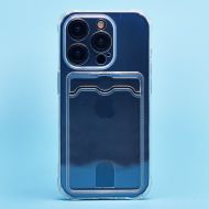 Чехол для Apple iPhone 15 Pro силиконовый с картхолдером №2 <прозрачный>
