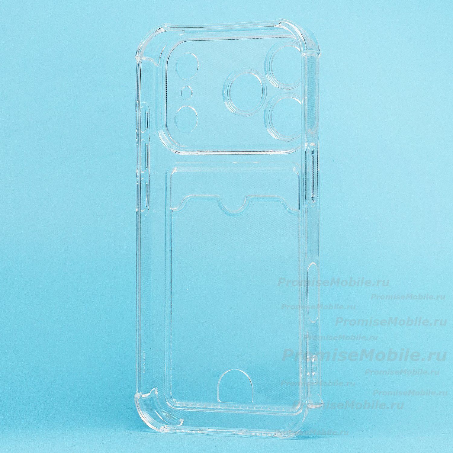 Чехол для Apple iPhone 17 Pro силиконовый с картхолдером №2 <прозрачный> ― 