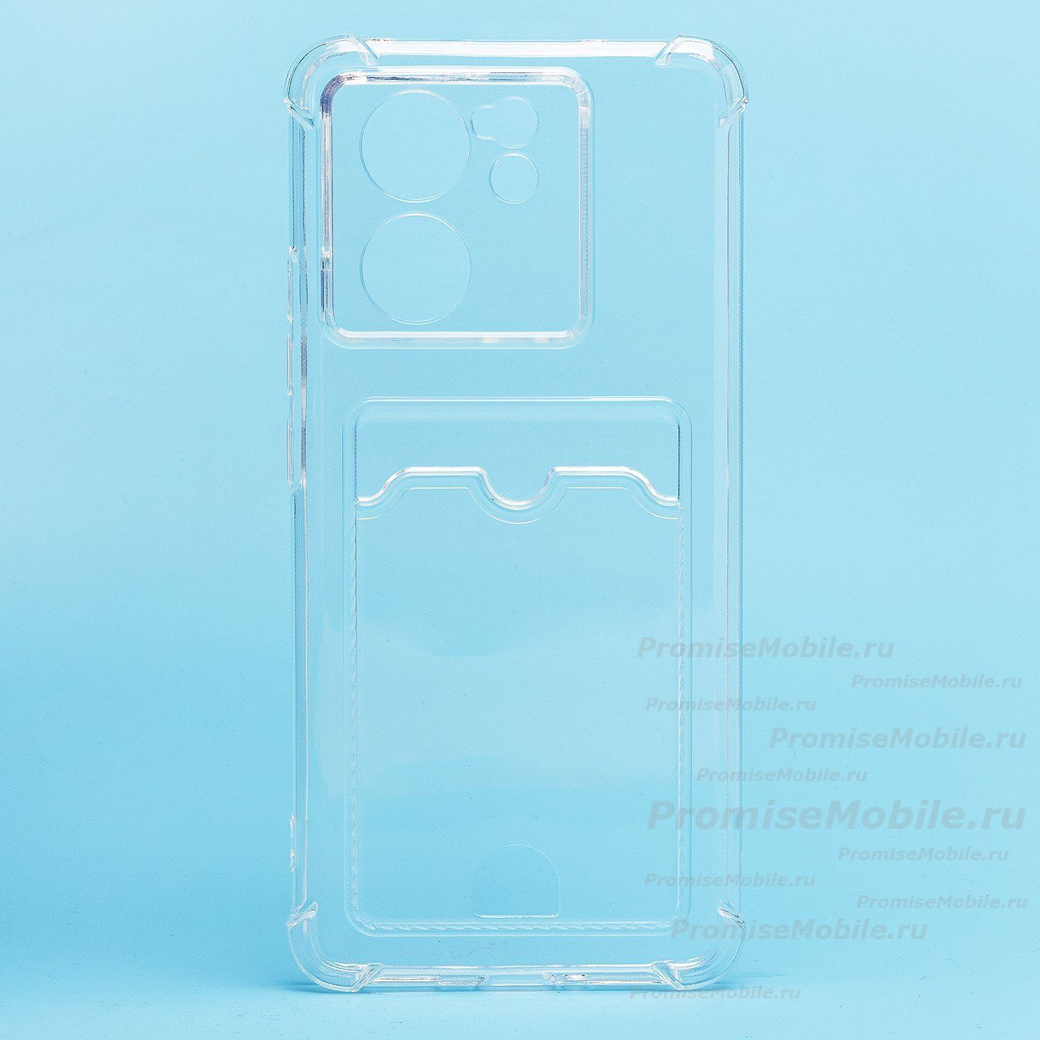 Чехол для Xiaomi 13T Pro силиконовый с картхолдером №2 <прозрачный> ― 