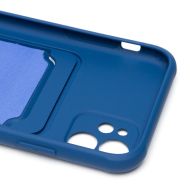 Чехол для Apple iPhone 11 силиконовый с картхолдером №4 <синий>