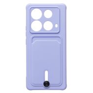 Чехол для Infinix Note 40 (X6853) силиконовый с картхолдером №4 <светло-фиолетовый>