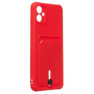 Чехол для Samsung SM-A055F (Galaxy A05) силиконовый с картхолдером №4 <красный>