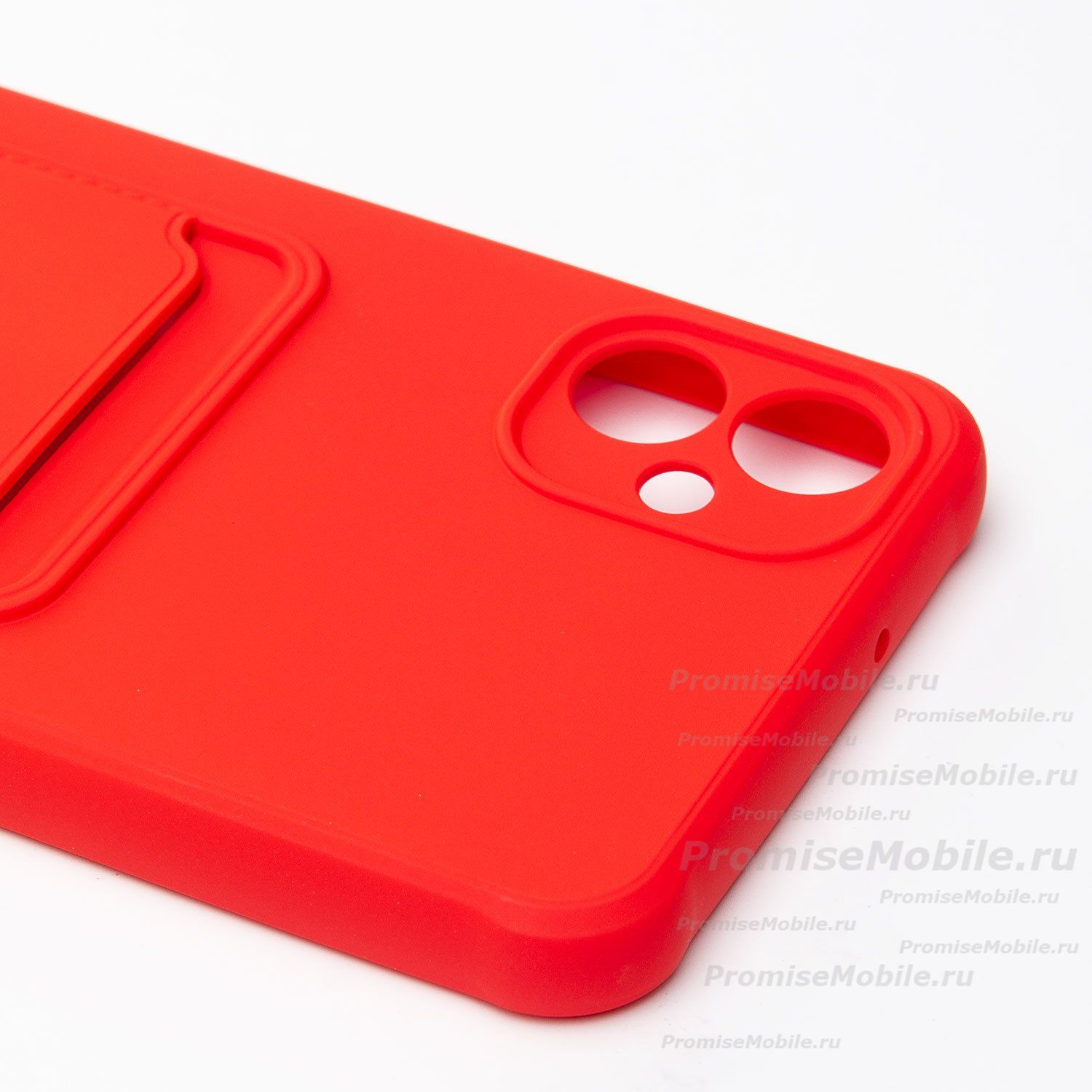 Чехол для Samsung SM-A055F (Galaxy A05) силиконовый с картхолдером №4 <красный> ― 