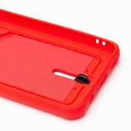 Чехол для Samsung SM-A055F (Galaxy A05) силиконовый с картхолдером №4 <красный>