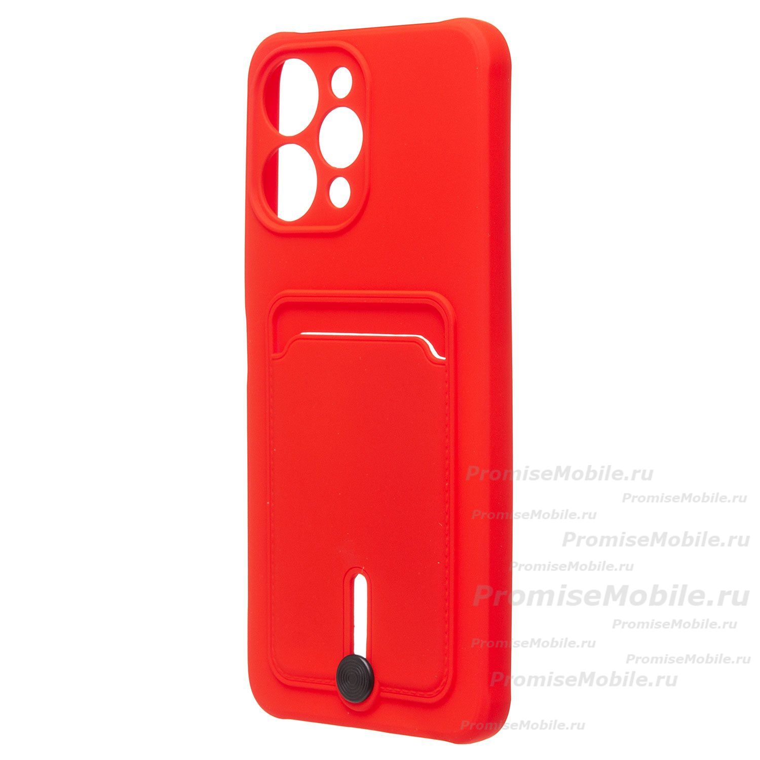 Чехол для Xiaomi 23053RN02Y силиконовый с картхолдером №4 <красный> ― 