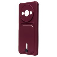 Чехол для Xiaomi 23129RN51X силиконовый с картхолдером №4 <бордовый>