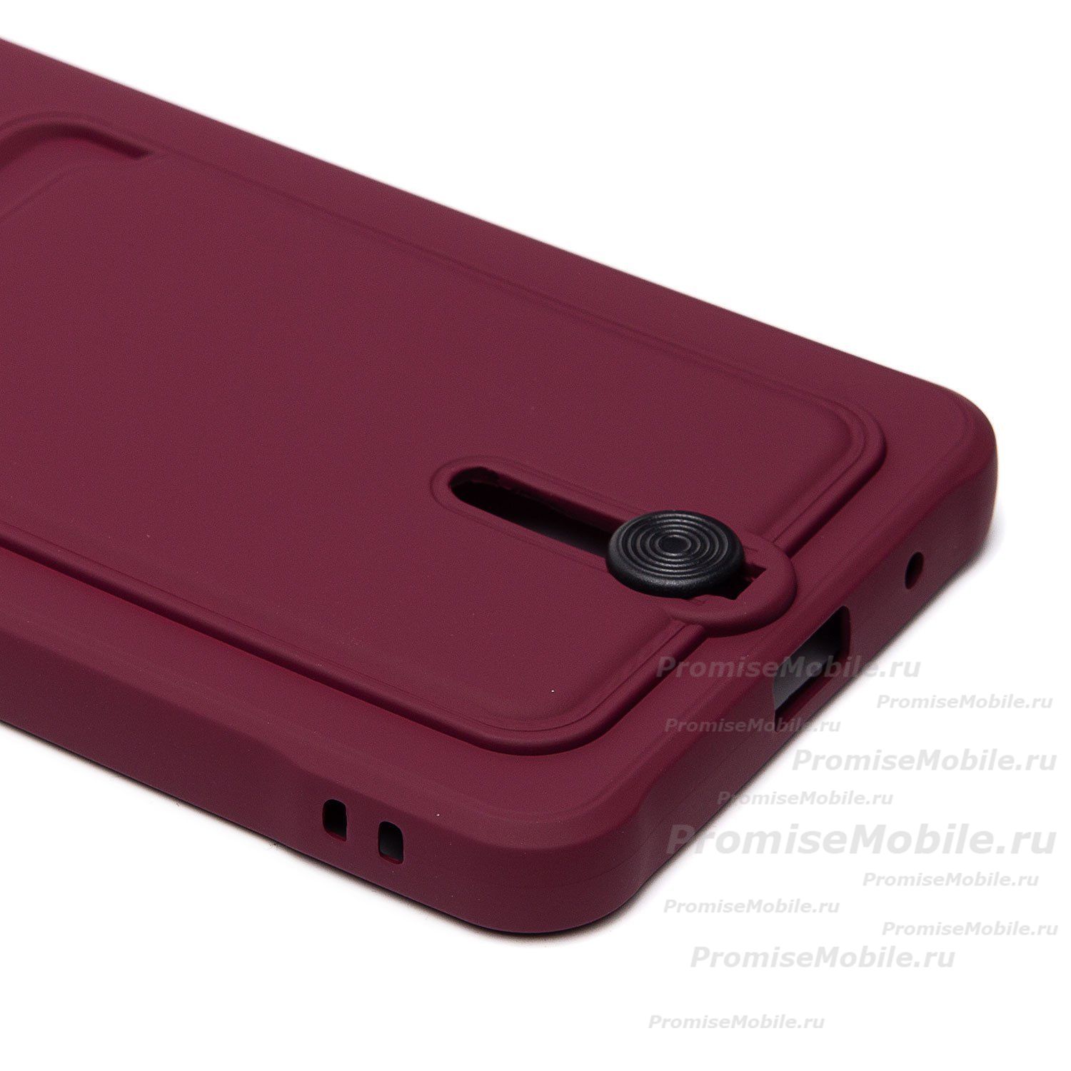 Чехол для Xiaomi 23129RN51X силиконовый с картхолдером №4 <бордовый> ― 