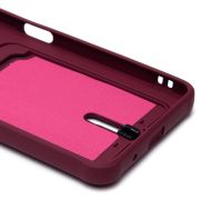 Чехол для Xiaomi 23129RN51X силиконовый с картхолдером №4 <бордовый>