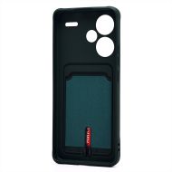 Чехол для Xiaomi 23090RA98G силиконовый с картхолдером №4 <зеленый>
