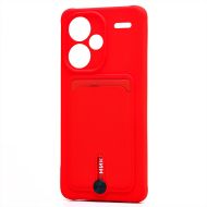 Чехол для Xiaomi 23090RA98C силиконовый с картхолдером №4 <красный>