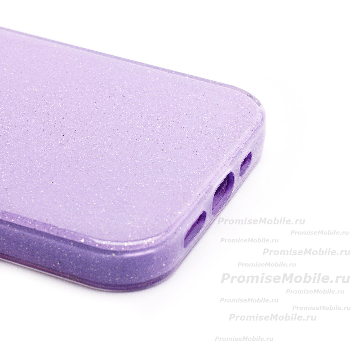 Чехол для Apple iPhone 12 силиконовый с блестками №3 <светло-фиолетовый> ― 