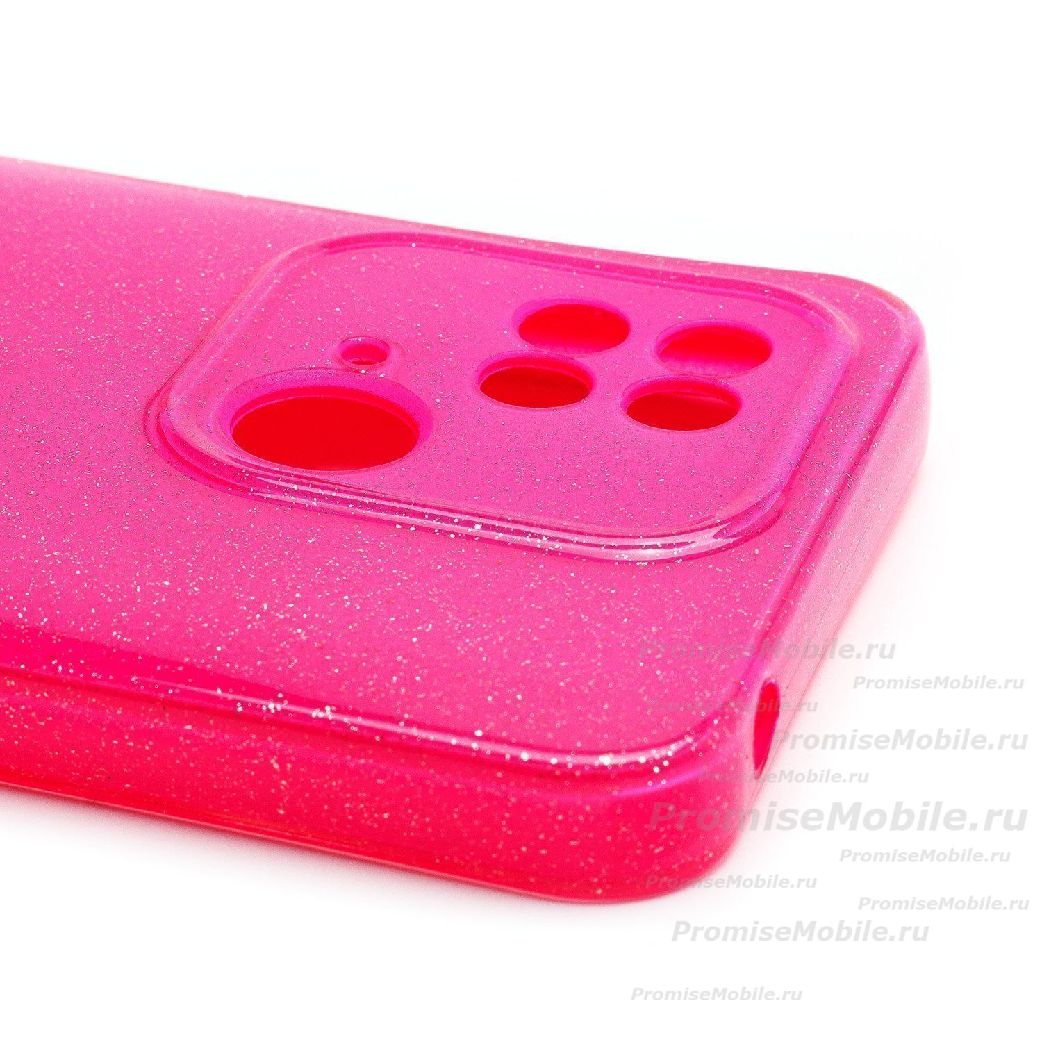 Чехол для Xiaomi 220333QNY силиконовый с блестками №3 <розовый> ― 