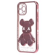 Чехол для Apple iPhone 12 Pro силиконовый Мишка №2 <розовый>
