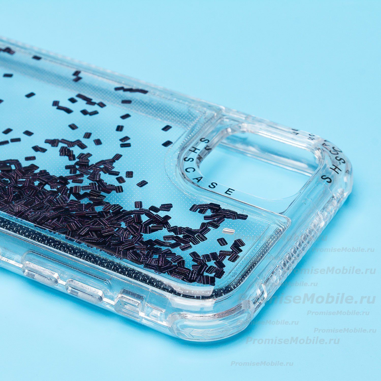 Чехол для Apple iPhone 11 силиконовый с блестками №4 <черный> ― 