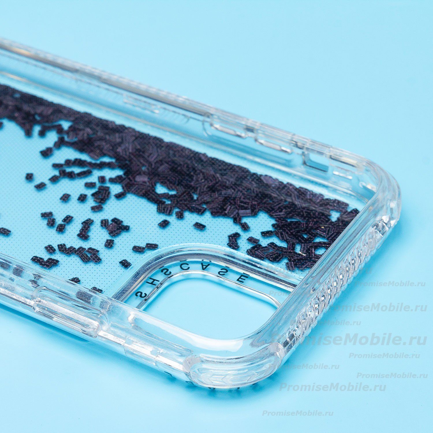 Чехол для Apple iPhone 11 силиконовый с блестками №4 <черный> ― 