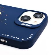 Чехол для Apple iPhone 14 силиконовый (рис. 335/овечка) <темно-синий>