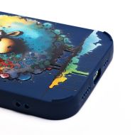 Чехол для Apple iPhone 14 силиконовый (рис. 335/овечка) <темно-синий>