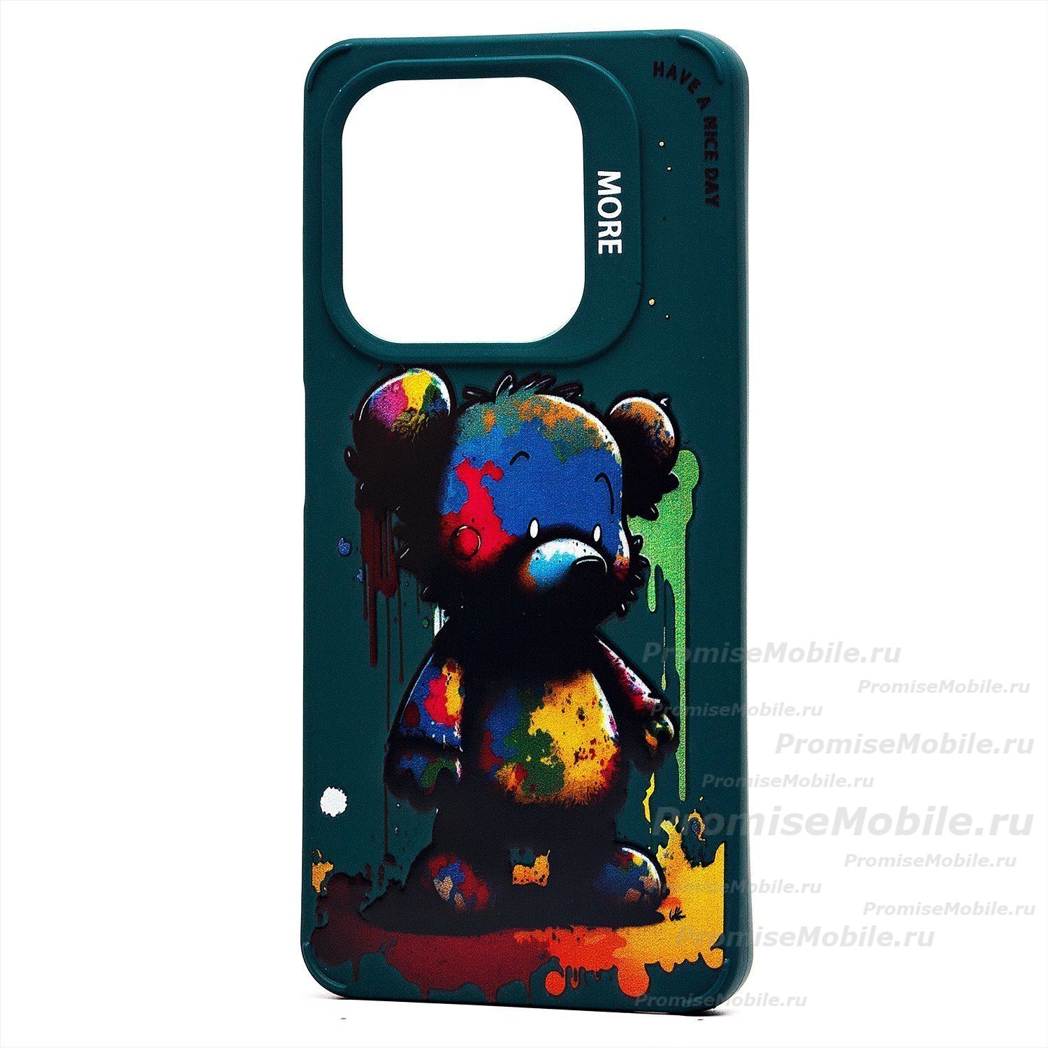 Чехол для Infinix Hot 40i (X6528B) силиконовый (рис. 335/медведь) <темно-зеленый> ― 