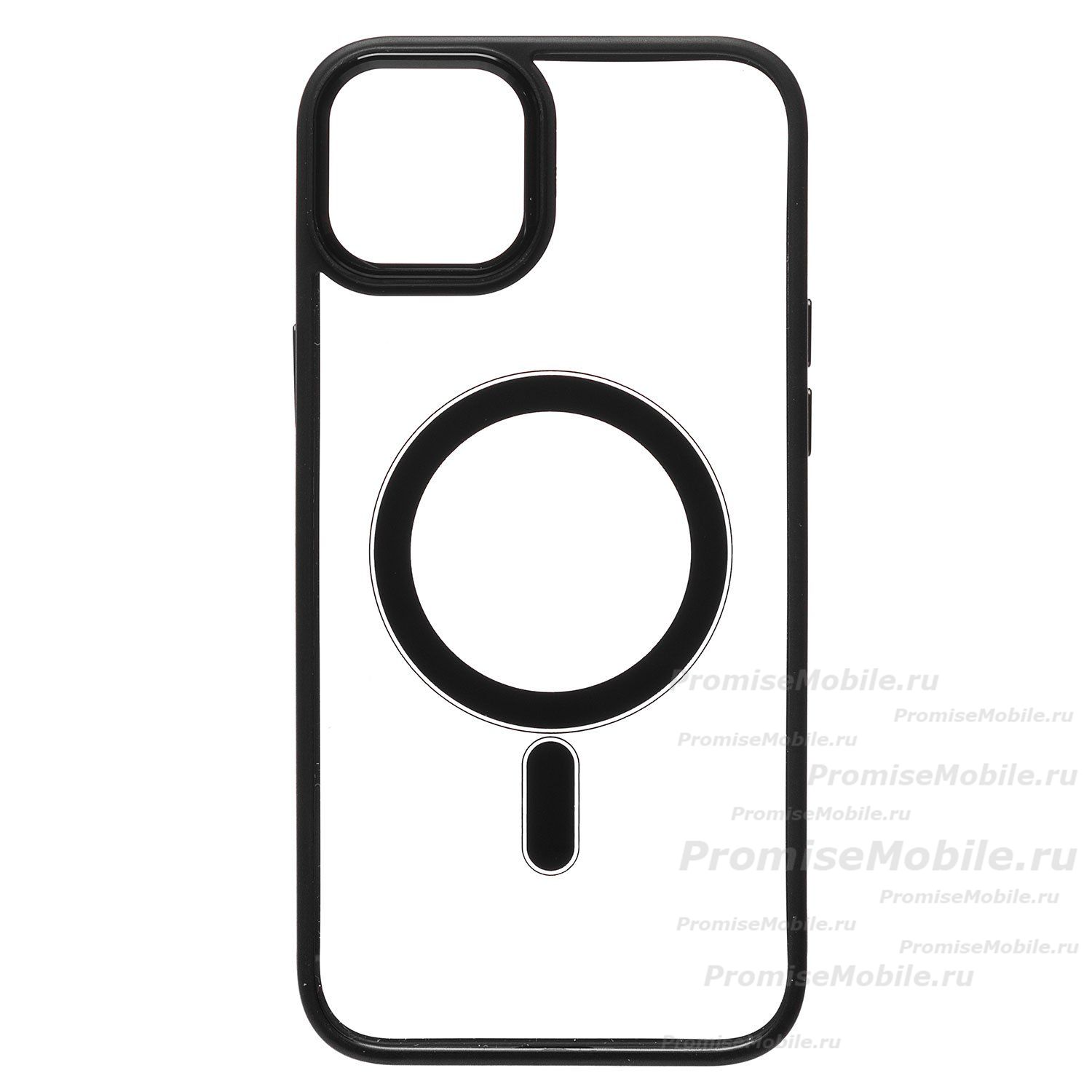Чехол для Apple iPhone 14 Plus пластиковый MagSafe <черный> ― 