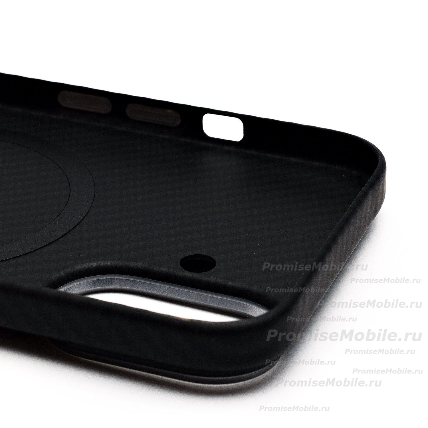 Чехол для Apple iPhone 16 силиконовый Carbon MagSafe <черный> ― 