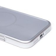 Чехол для Apple iPhone 17 Pro Max силиконовый со стеклянной вставкой AG-Glass <серебристый>