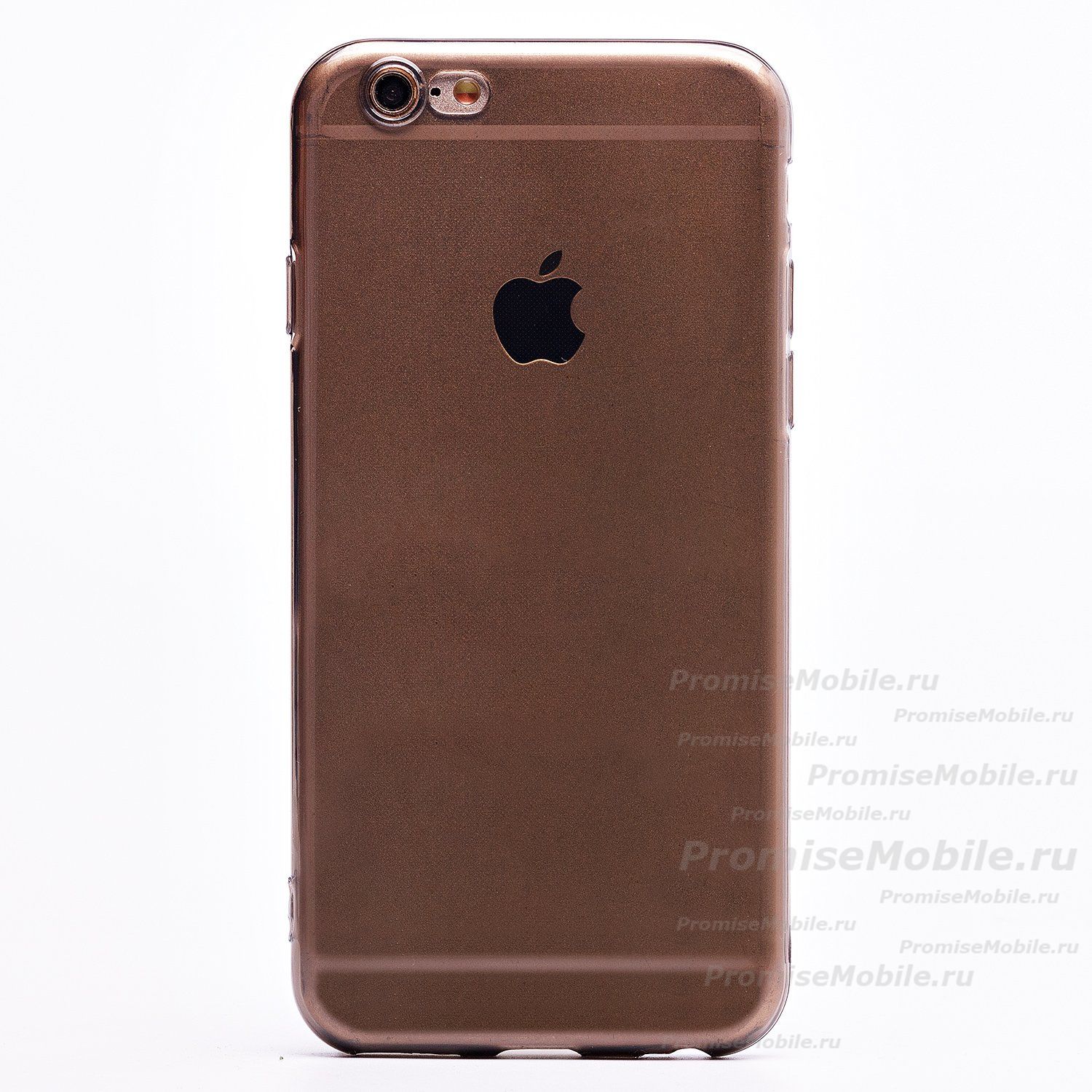 Чехол для Apple iPhone 6 силиконовый ультратонкий <черно-прозрачный> ― 