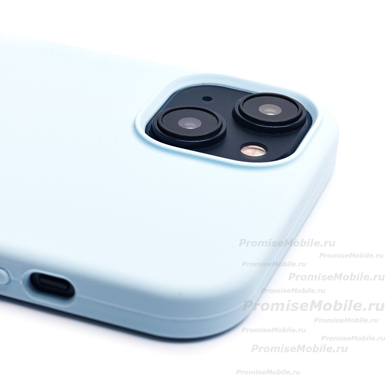 Чехол для Apple iPhone 15 Plus силиконовый Soft Touch <пастельно-синий> (премиум) ― 