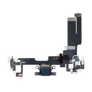 Шлейф для Apple iPhone 14 на системный разъем и микрофон <черный> (оригинал)