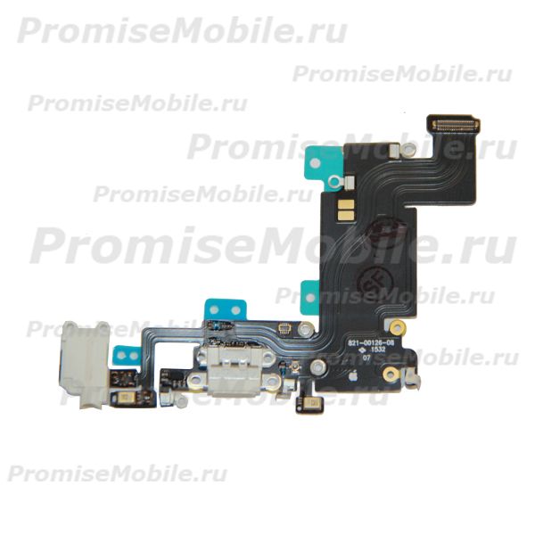 Шлейф для Apple iPhone 6s Plus на системный разъем, разъем гарнитуры и микрофон <белый> ― 