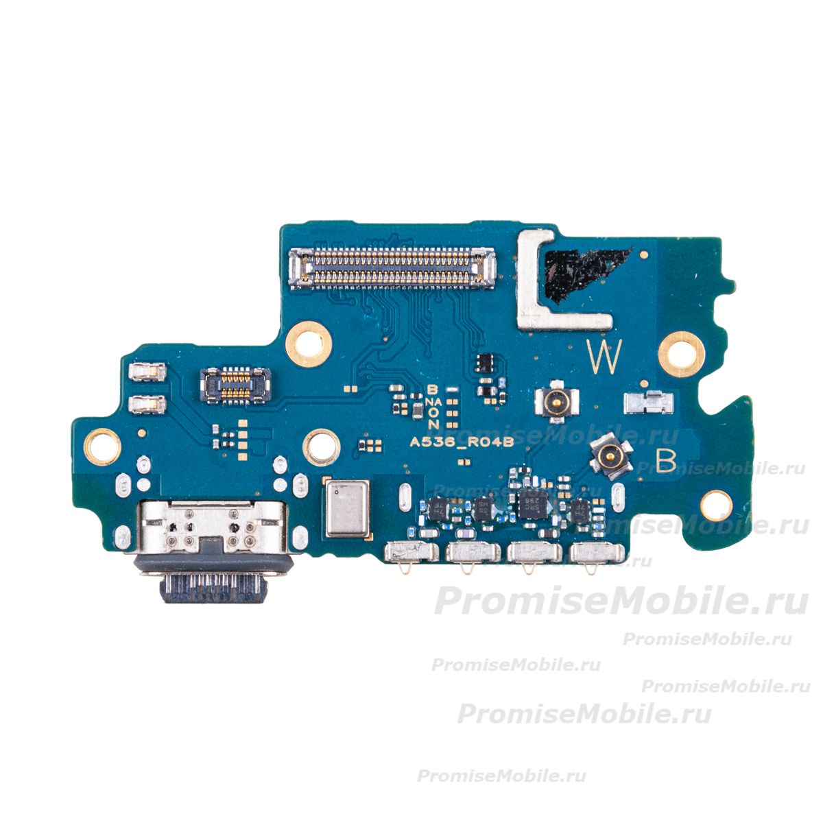 Плата нижняя для Samsung SM-A536E (Galaxy A53 5G) на системный разъем, разъем Sim-карты и микрофон (оригинал) ― 