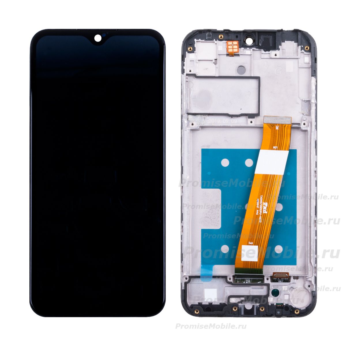 Дисплей для Samsung SM-A015F (Galaxy A01) модуль в сборе с тачскрином (широкий разъем шлейфа) <черный> (супер премиум) ― 
