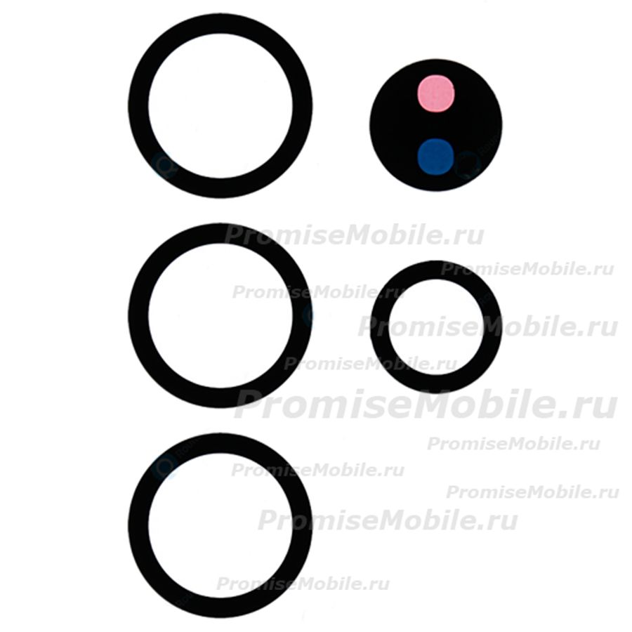 Стекло камеры для Samsung SM-G998B (Galaxy S21 Ultra) (комплект 5 шт.) <черный> ― 